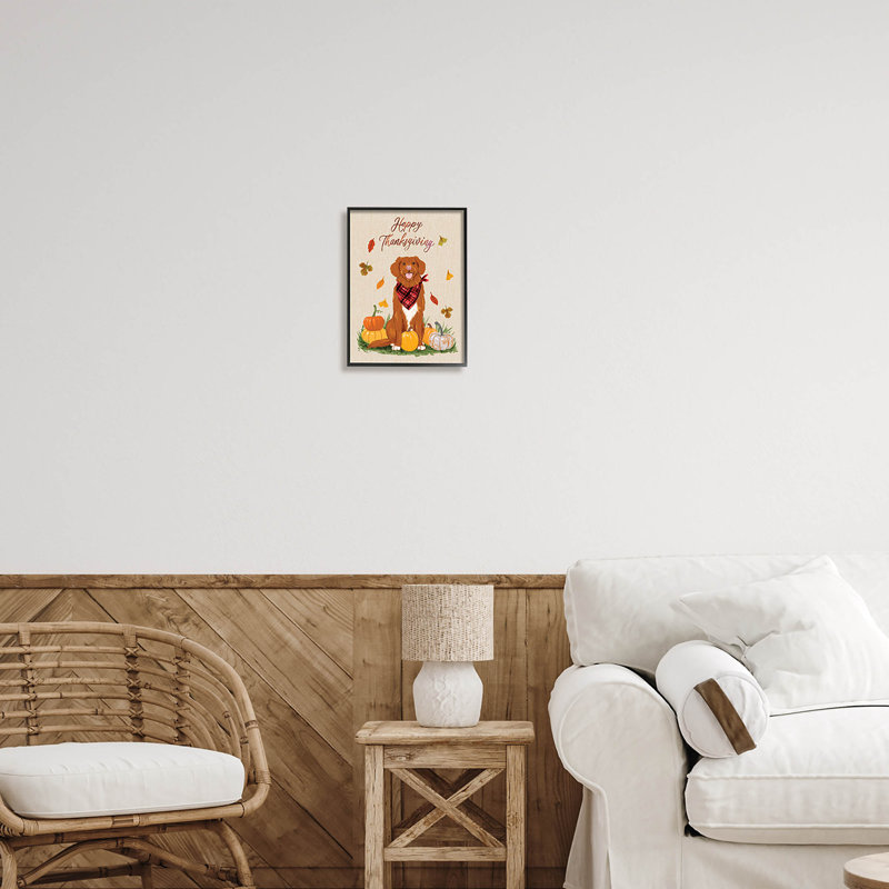Happy Happy Thanksgiving Pumpkins at-184, Giclée encadrée noir minuit, H 14 po x l 11 po x P 1,5 po