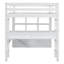 Lit mezzanine double multifonctionnel, structure en bois de pin, design moderne pour la maison