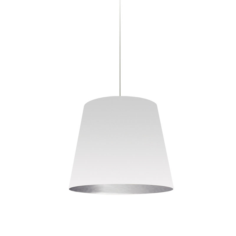 Oversized Drum 1 Light Single Cone Pendant, 14" H x 14" W x 14" D, Chrome