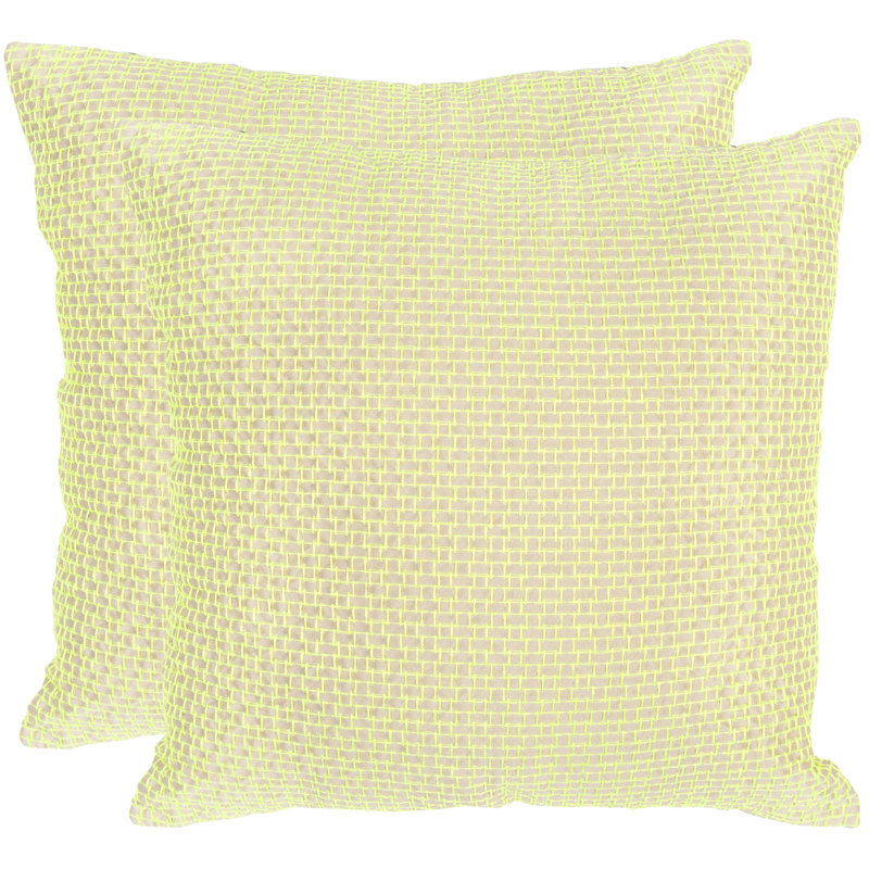 Feather Throw Pillow, Neon/Citris