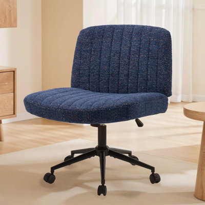 Armless Criss Cross Chairs, Preminum Fabric Swivel Vanity Chair ,Modern Adjustable Office chair