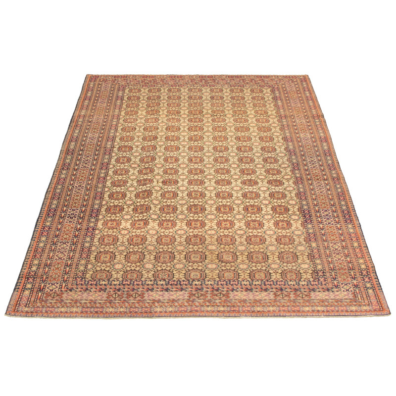 Tapis intérieur en laine 6 pi 5 po x 9 pi 7 po à la main one-of-kind-noué la 1990 keisari crème Kady
