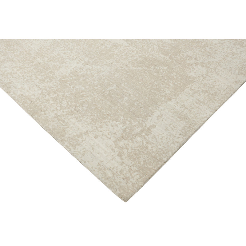 Handmade Wool Area Rug, Beige And Ivory, Rectangle 9' x 12'