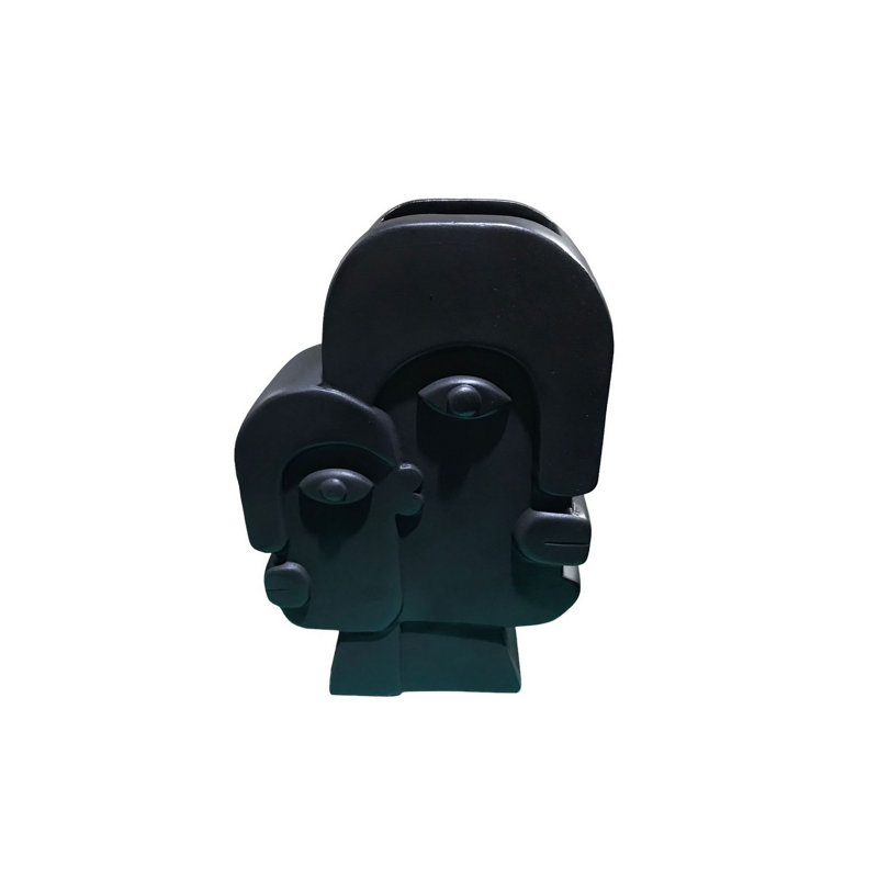 Cristion Ceramic Table Vase, Black, 13cm H x 10cm W x 26cm D