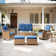 Carolina 7-Piece Square Outdoor Conversation Set With Loveseat And Side Table
