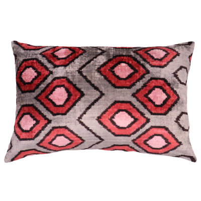 Housse et insert de coussin rectangulaire en soie / velours