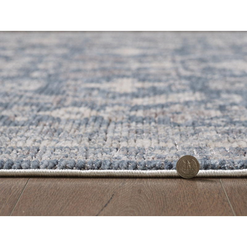 Mira Greenwich Machine Woven Performance Area Rug - Denim - 3' x 5', 3' x 5'