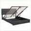 Ensemble de mobilier de chambre à coucher, grand lit plateforme tapissier avec rangement hydraulique et amp; Repose-pieds, noir | Lits standard | Polyuréthane