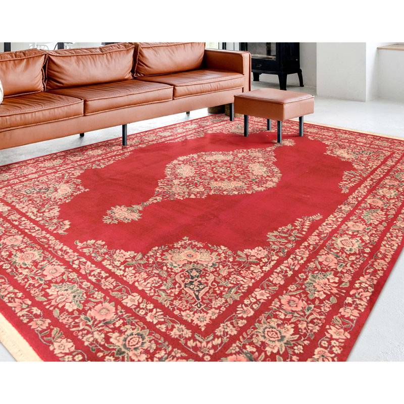 Tapis rouge noué à la main de haute qualité