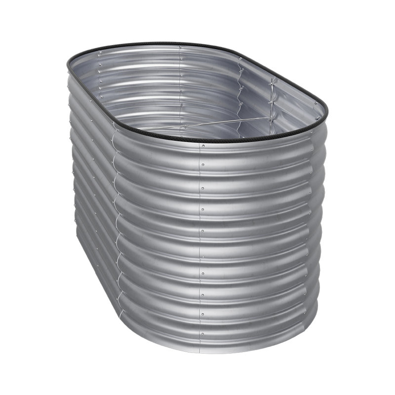 Metal Raised Garden Bed, Silver, 80cm H x 160cm W x 80cm D