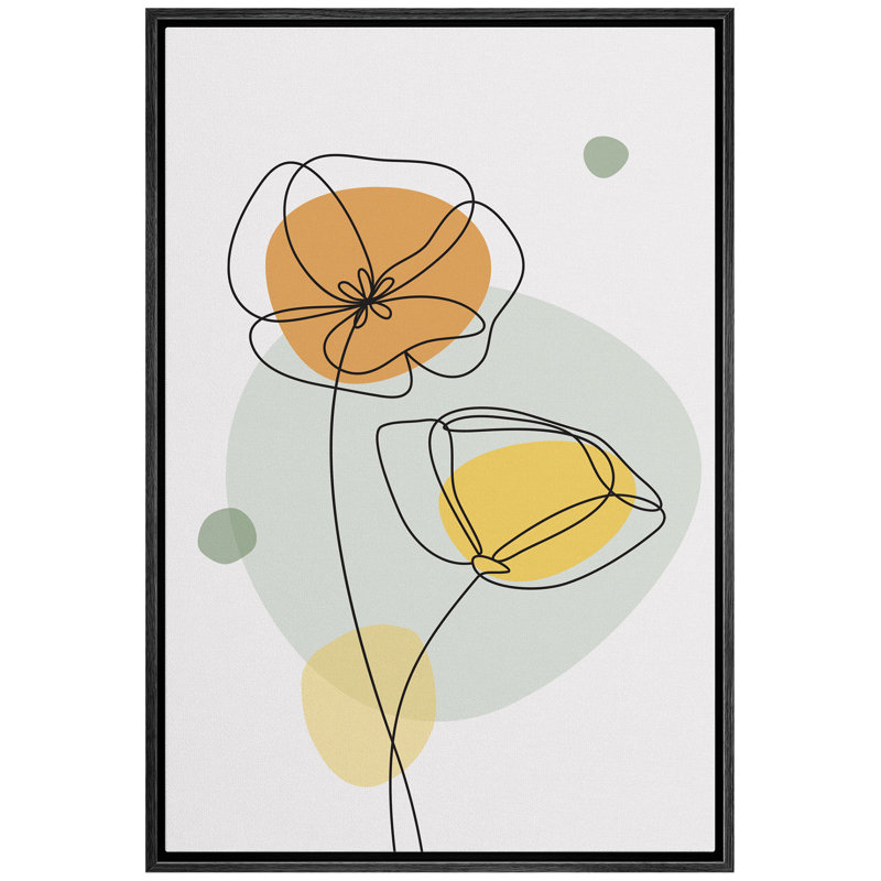 Floater Frame Graphic Art on Canvas, 24" H x 16" W x 1.5" D, Black Framed