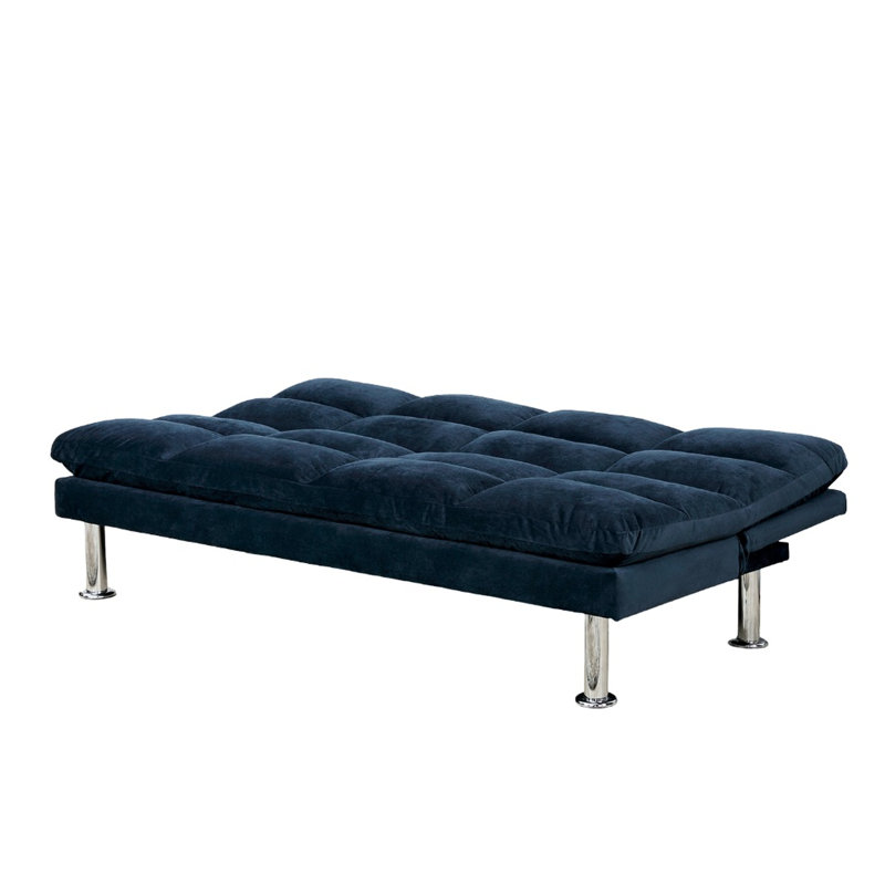 Futon convertible en lit 2 places en microfibre Contemporary Navy