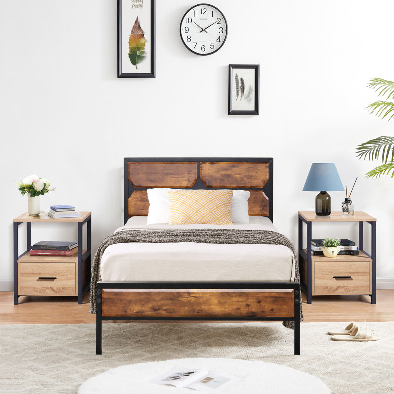 Ensemble de chambre à coucher Batton, Chêne, Simple