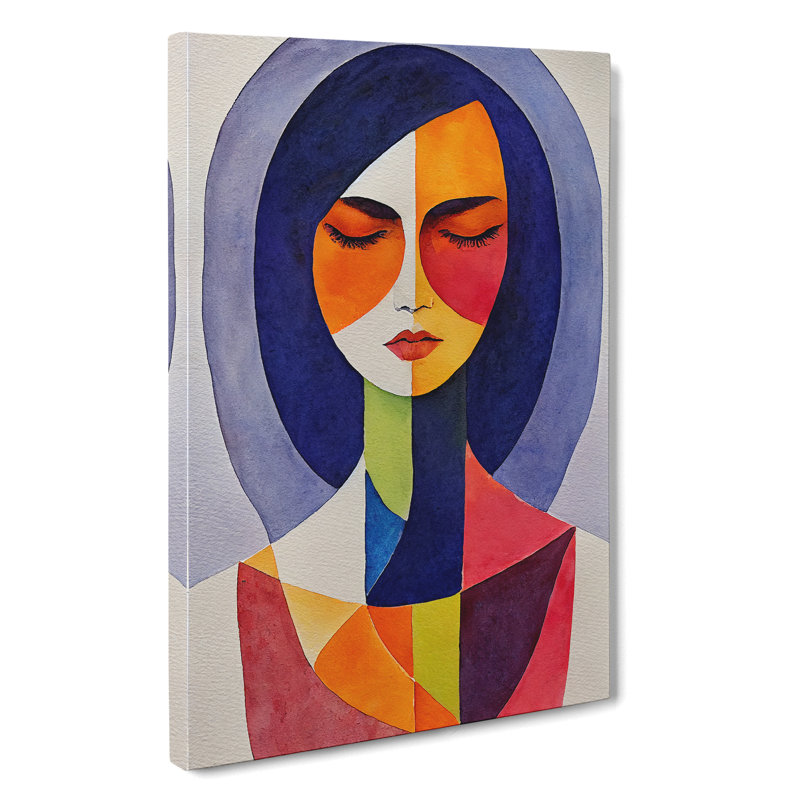 Woman Abstract Watercolour No.6 - Wrapped Canvas, 76cm H x 50cm W x 3cm D