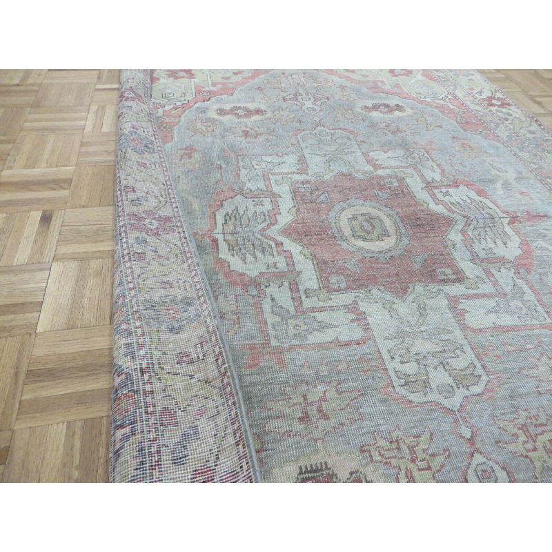 Tapis oriental turc Oushak gris noué à la main 4 pi 4 po x 6 pi 10 po 36B6619A510C4B12BF7320B10D89A30B