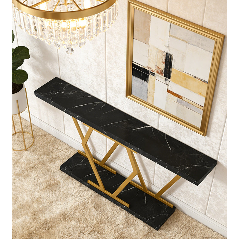 Farmhouse Console Table, Black