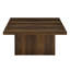Table basse carrée et de bout en pin foncé, fabriquée en bois d'ingénierie pour une durabilité à long terme