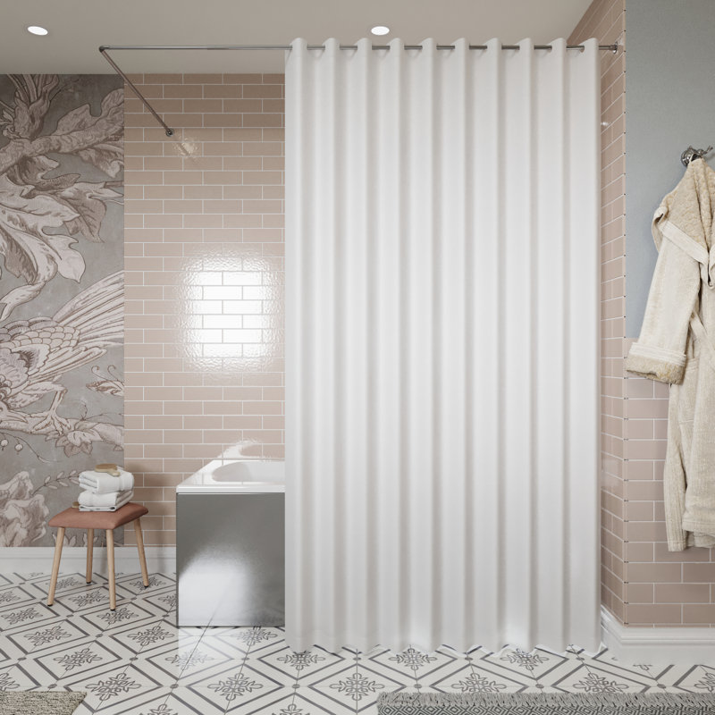 Hook 'N' Hang Polyester  Shower Curtain