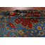 Tapis indien géométrique Kazak bleu 8 x 10