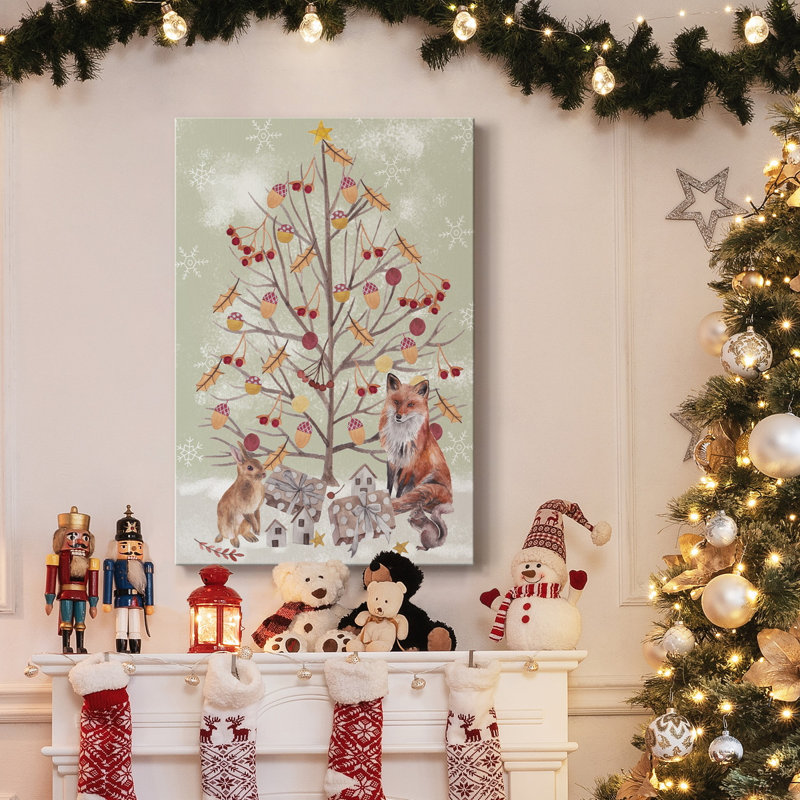 Toile tendue avec châssis de la collection Christmas Time Collection B - prête à être accrochée, H 60 po x l 40 po x P 1,5 po