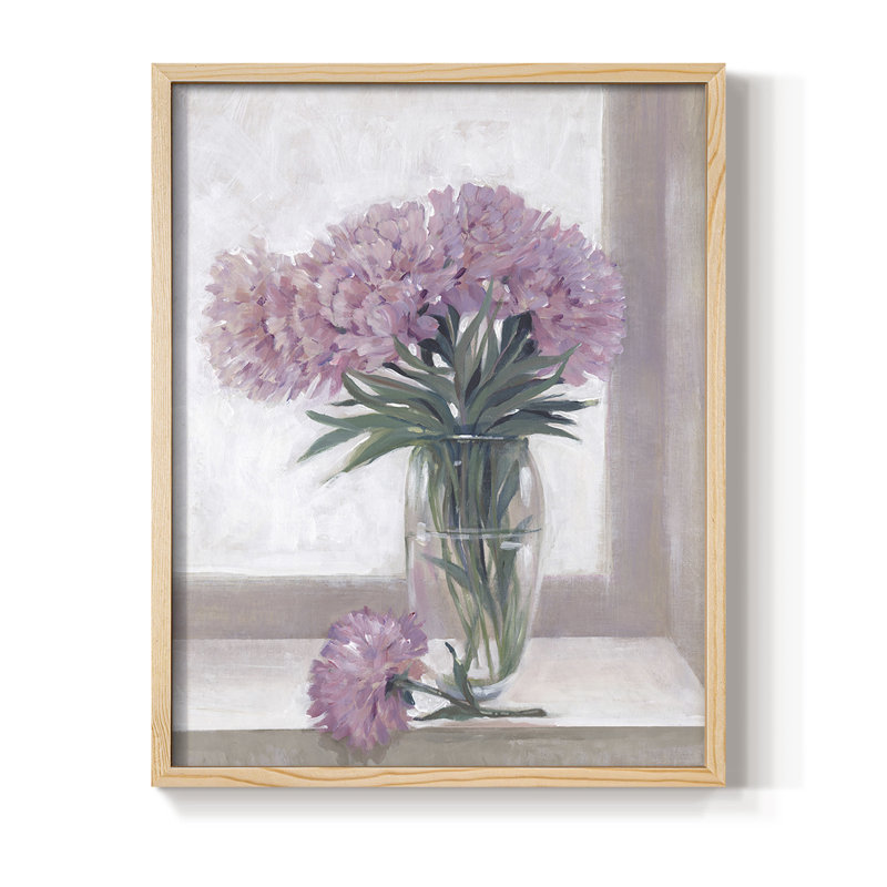 Impression encadrée Windowsill Floral I - bois massif, H 11 po x l 9 po