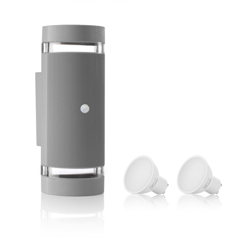 Halleli 2 - Bulb 26cm H Outdoor Armed Sconce, Silver, Yes, 6500K