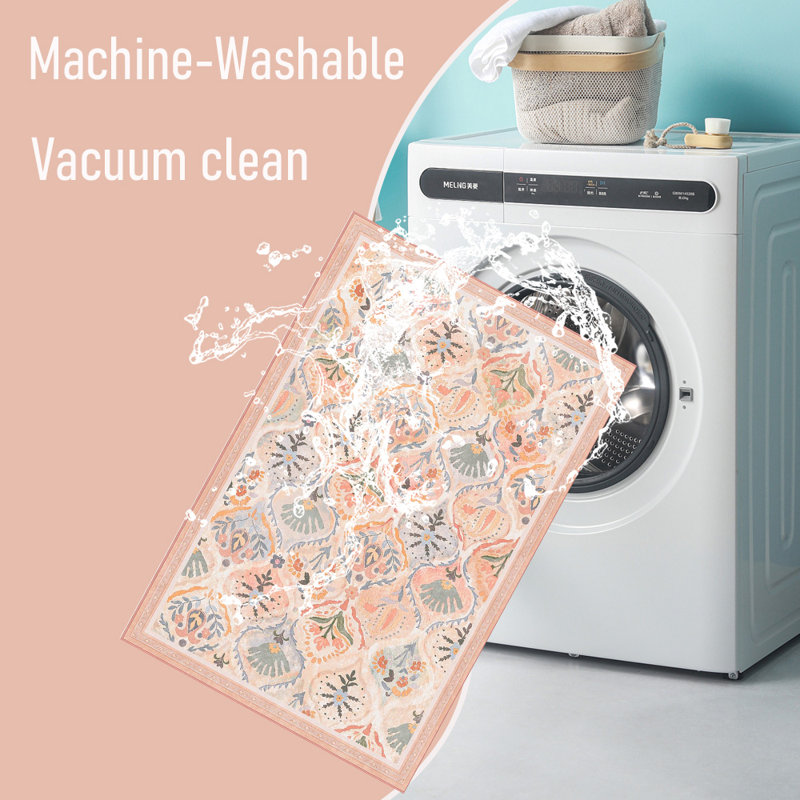 Tapis à poils courts, lavable à la machine, pliable, Rectangle 9 pi x 12 pi