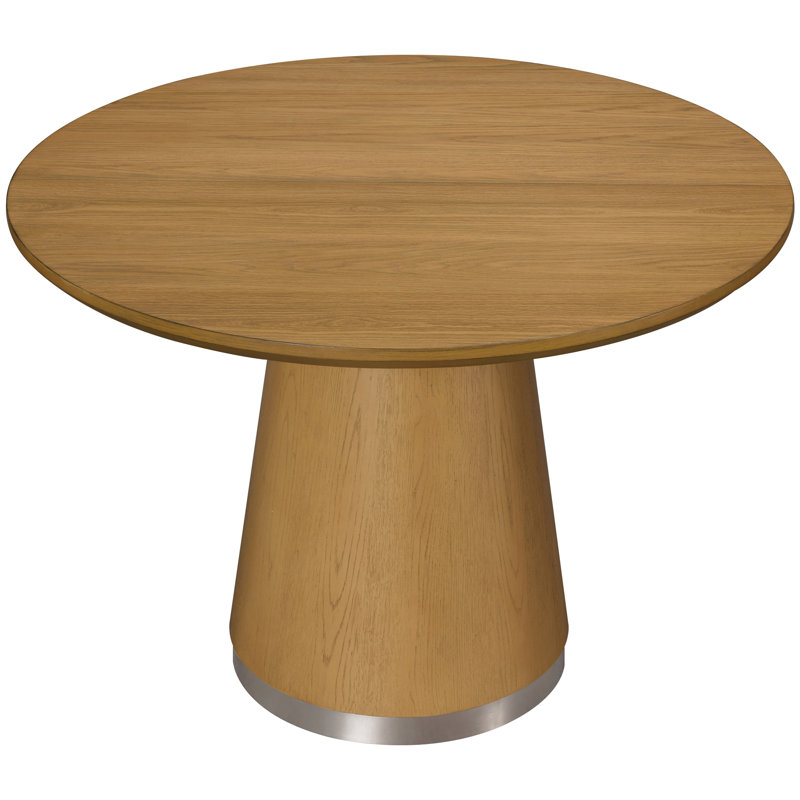 Table de salle à manger ronde Lysiane, Brun chêne