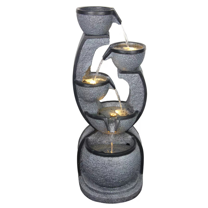 Weather Resistant Floor Fountain with Light