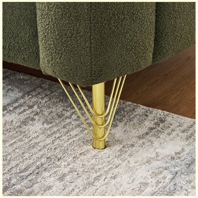 Modern Chenille Upholstered Sofa Couch Green