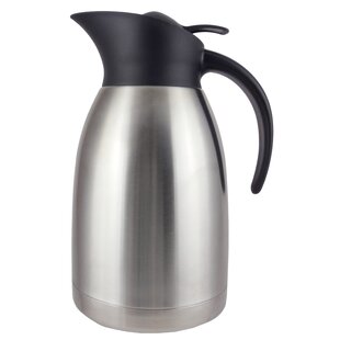 OGGI Linea Insulated Coffee Pot Carafe w/ Push Button Lid White in