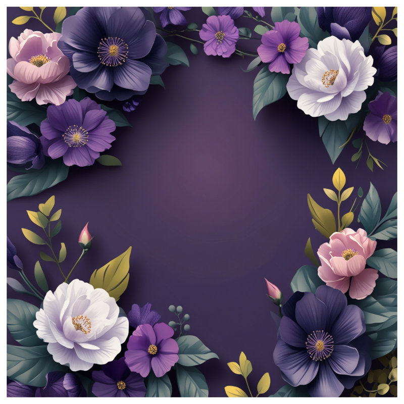 Purple Floral Arrangement Bath Mat, 24in W x 17in L