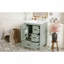 Meuble-lavabo moderne de 24 po avec lavabo en céramique, porte à fermeture en douceur, tablette de porte à double couche et 3 tiroirs-129193773