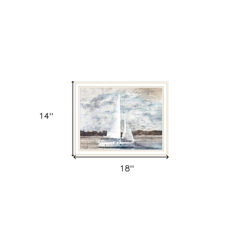 Voilier sur l'eau, reproduction d'art encadrée