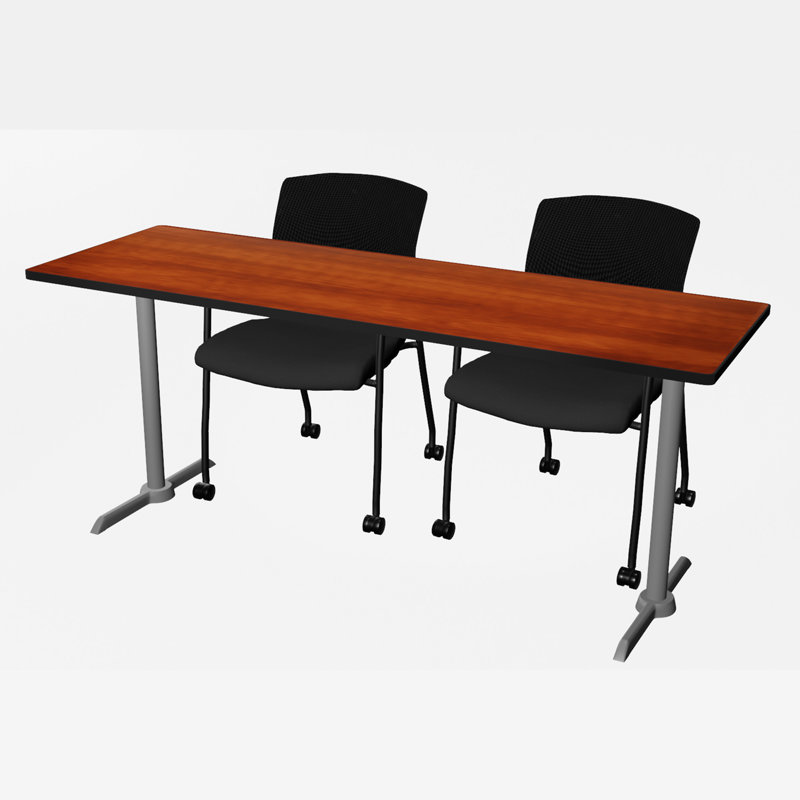 Base et table de formation Cain, Cerise, H 29 po x L 72 po x l 24 po, Gris lune