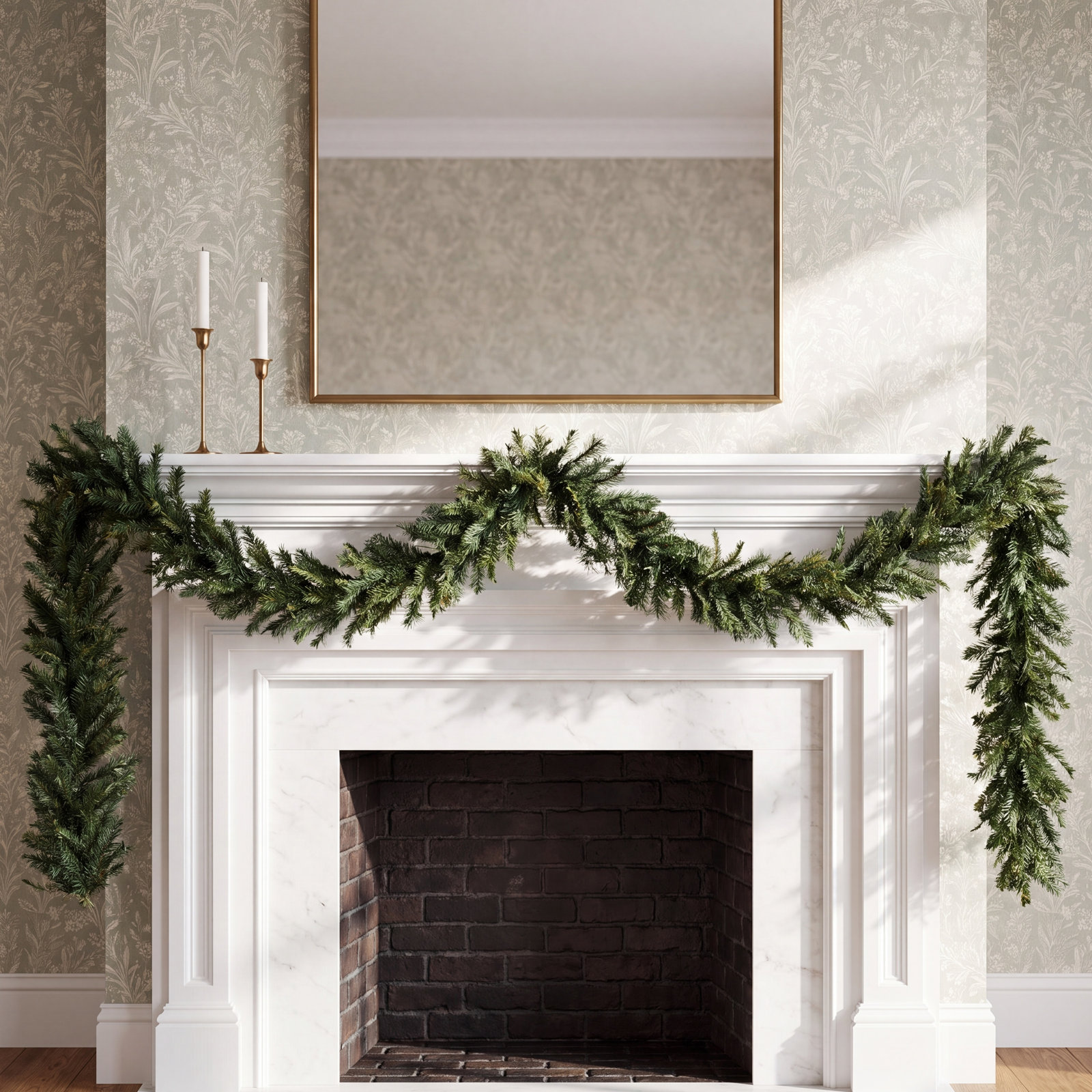PVC Greenery 108" Pre-Lit Mixed Pine Garland