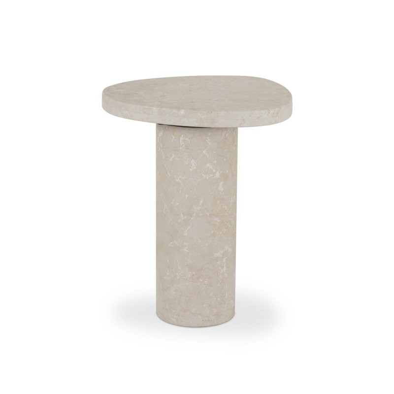Zion End Table-Merlot Marble, Marble, Cream Marble