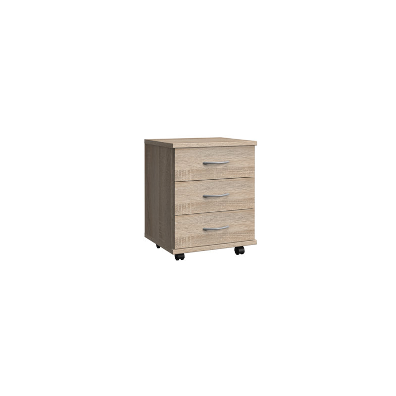 Kare 46 cm W 3 -Drawer Filing Cabinet, Oak Sawed Raw