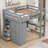 Wood  Loft Bed With Built-In Wardrobe