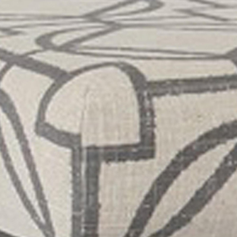 Priscilla Upholstered Ottoman, Beige/Gray