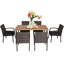Ensemble de salle à manger rectangulaire pour 6 personnes 63 po de long avec coussins-1859981538