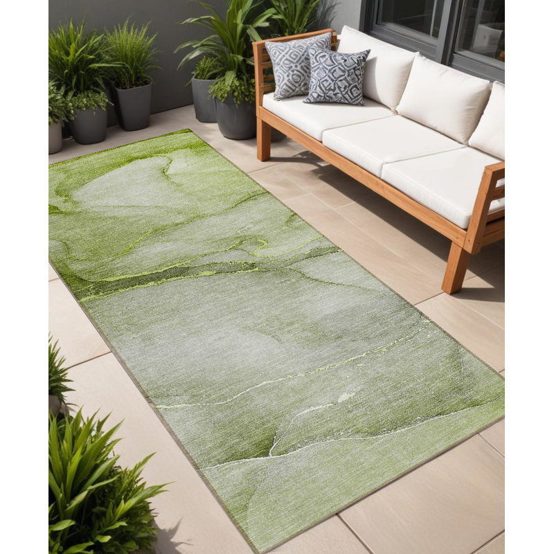 Tapis de couloir extérieur vert 8 po