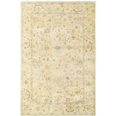 Presley Hand-Knotted Wool Beige/Gray Area Rug