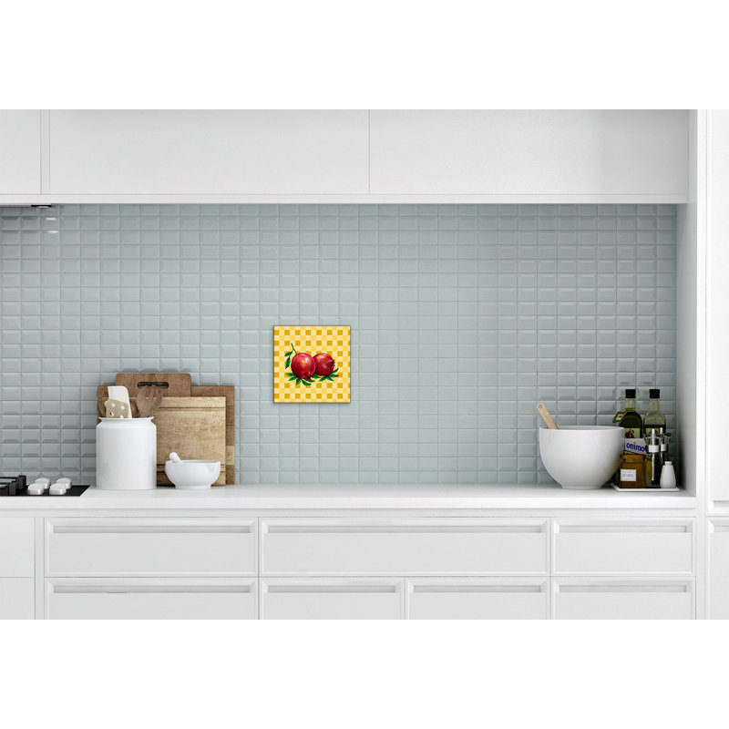 Panneau mural d’art pomegranates on basketweave Petite
