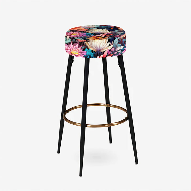 Motif botanique néon - ensemble de 2 tabourets de bar botaniques