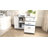 Ardeha 39" W 3-Tiers Wood Storage File Cabinet with 3 Drawers &3 Side Storage Shelve &Built-In Outlet-1125584191