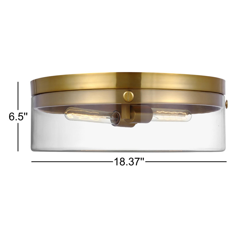 Plafonnier Bayla à 2 lampes de 18,37 po par Chapman & Myers, Bronze brillant