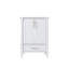 Meuble-lavabo en bois massif blanc l 24 po x H 34,1 po avec lavabo en céramique Cupc, charnières à fermeture en douceur DTC, poignées en aluminium anodisé doré-318611831