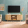 Dragelin Modern Reeded TV Stand with Open Storage