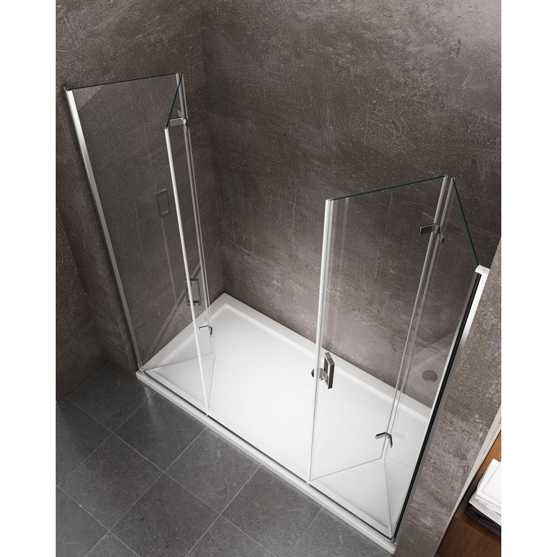 Gesualdo 1115mm W x 1900mm H Bi-Fold Framed Walk In Glass Screens with Glass